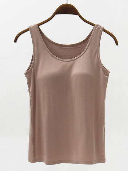 Full Size Wide Strap Modal Tank with Bra