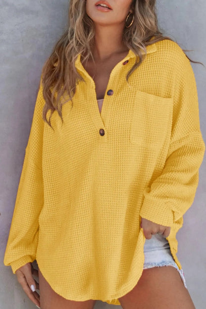 Half Button Long Sleeve Sweatshirt